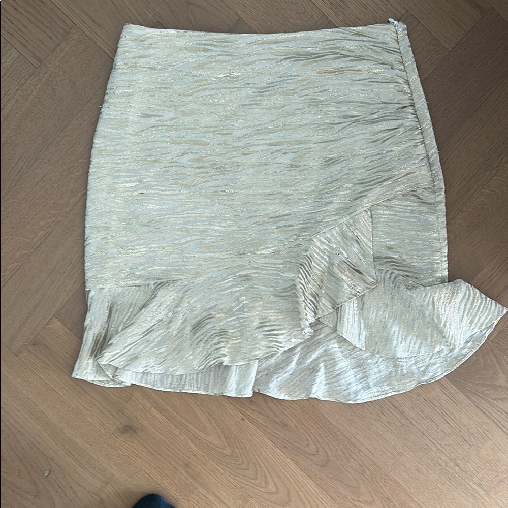 IRO Gray Mini Asymmetrical Ruffled Skirt